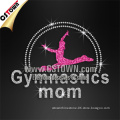 Gymnastic mom rhinestone glitter iron on clothing motif design